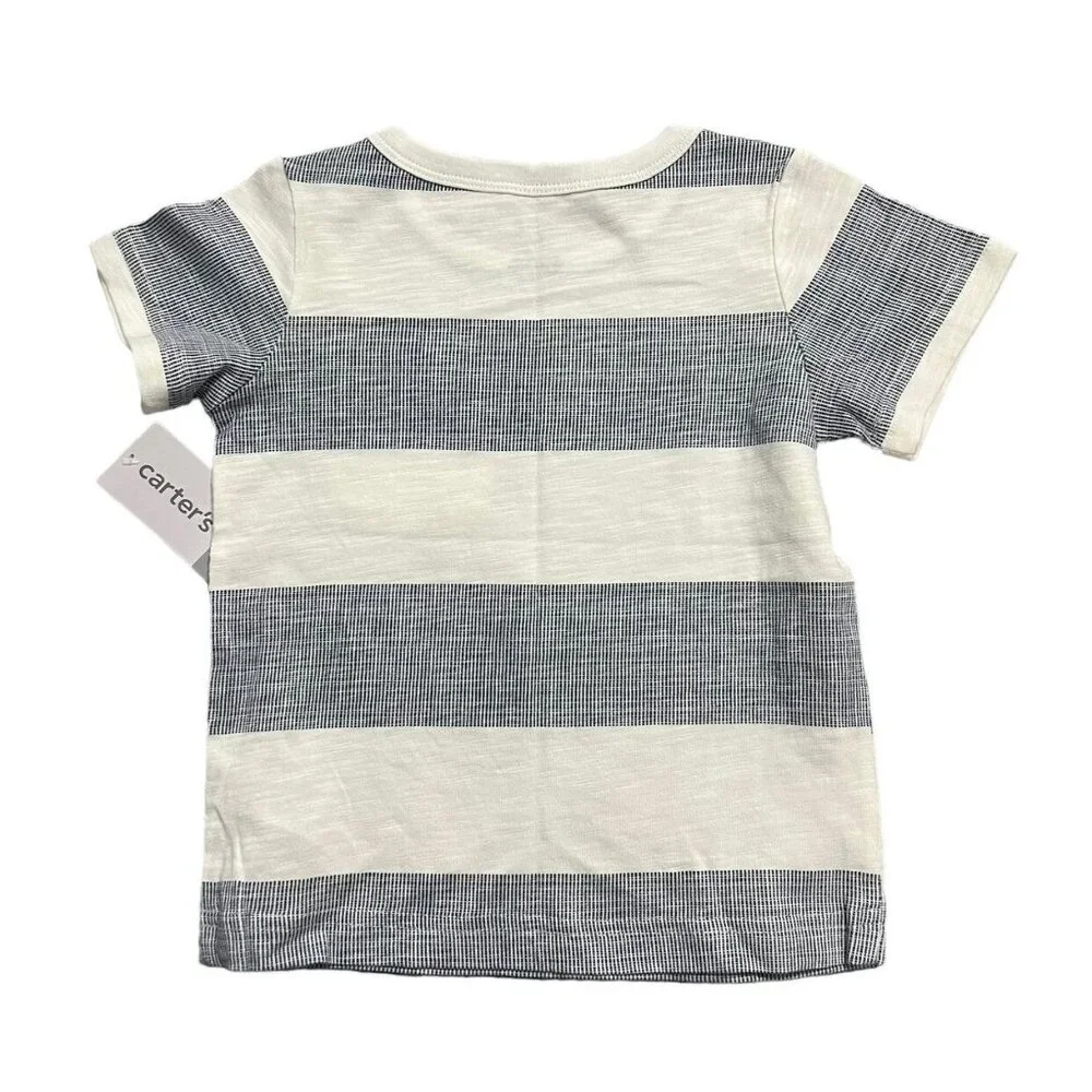 NEW Carter's 24m Navy Striped Pocket Shirt